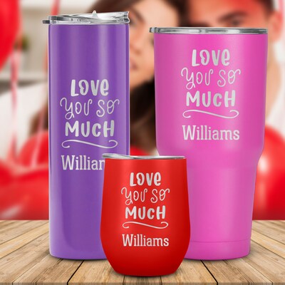 Love You So Much Engraved Name Valentine Day, Anniversary, Gift for Him, Her, Couple, Boyfriend, Girlfriend, Husband, Wife - image1